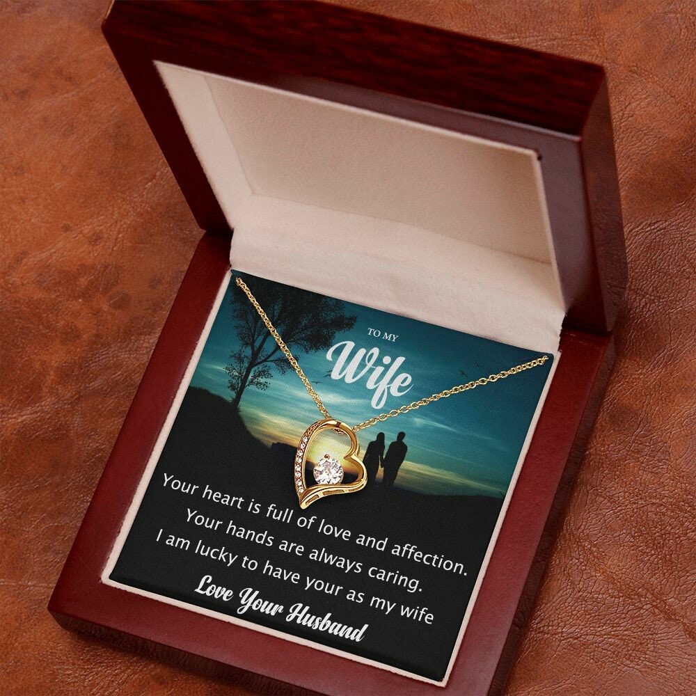 Heart To My Wife Necklace, Anniversary Gift For Wife Birthday Gift, Wife Gifts For Her, Wife Jewelry, Wife Sentimental Gift, Wife Poem Card