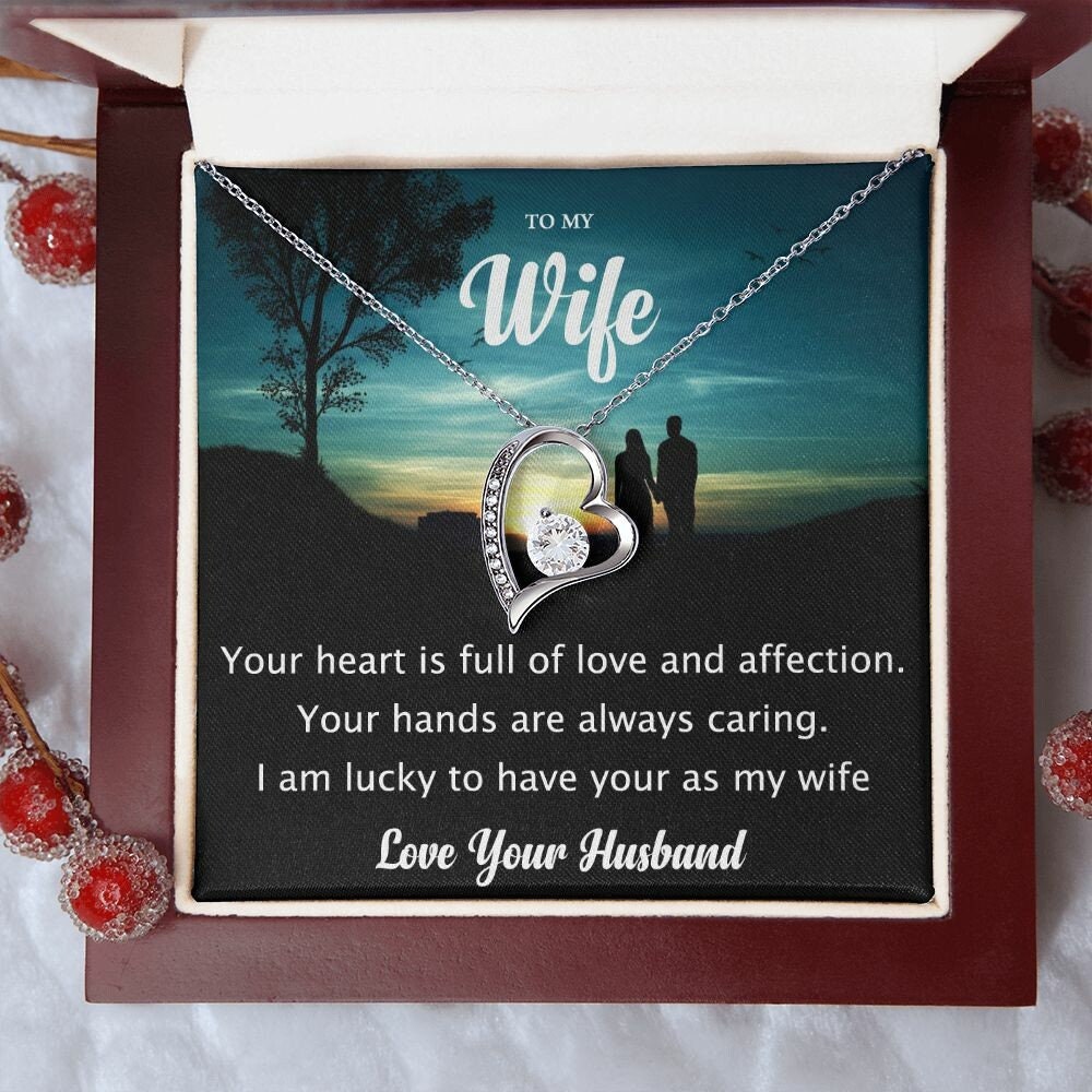 Heart To My Wife Necklace, Anniversary Gift For Wife Birthday Gift, Wife Gifts For Her, Wife Jewelry, Wife Sentimental Gift, Wife Poem Card