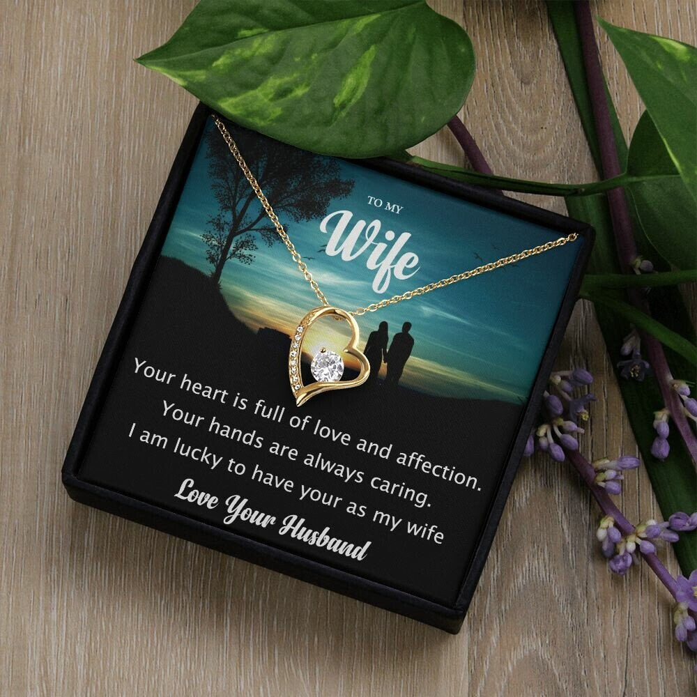 Heart To My Wife Necklace, Anniversary Gift For Wife Birthday Gift, Wife Gifts For Her, Wife Jewelry, Wife Sentimental Gift, Wife Poem Card