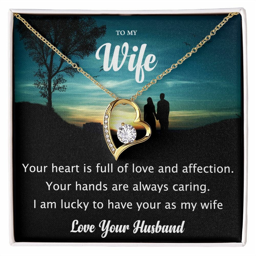 Heart To My Wife Necklace, Anniversary Gift For Wife Birthday Gift, Wife Gifts For Her, Wife Jewelry, Wife Sentimental Gift, Wife Poem Card