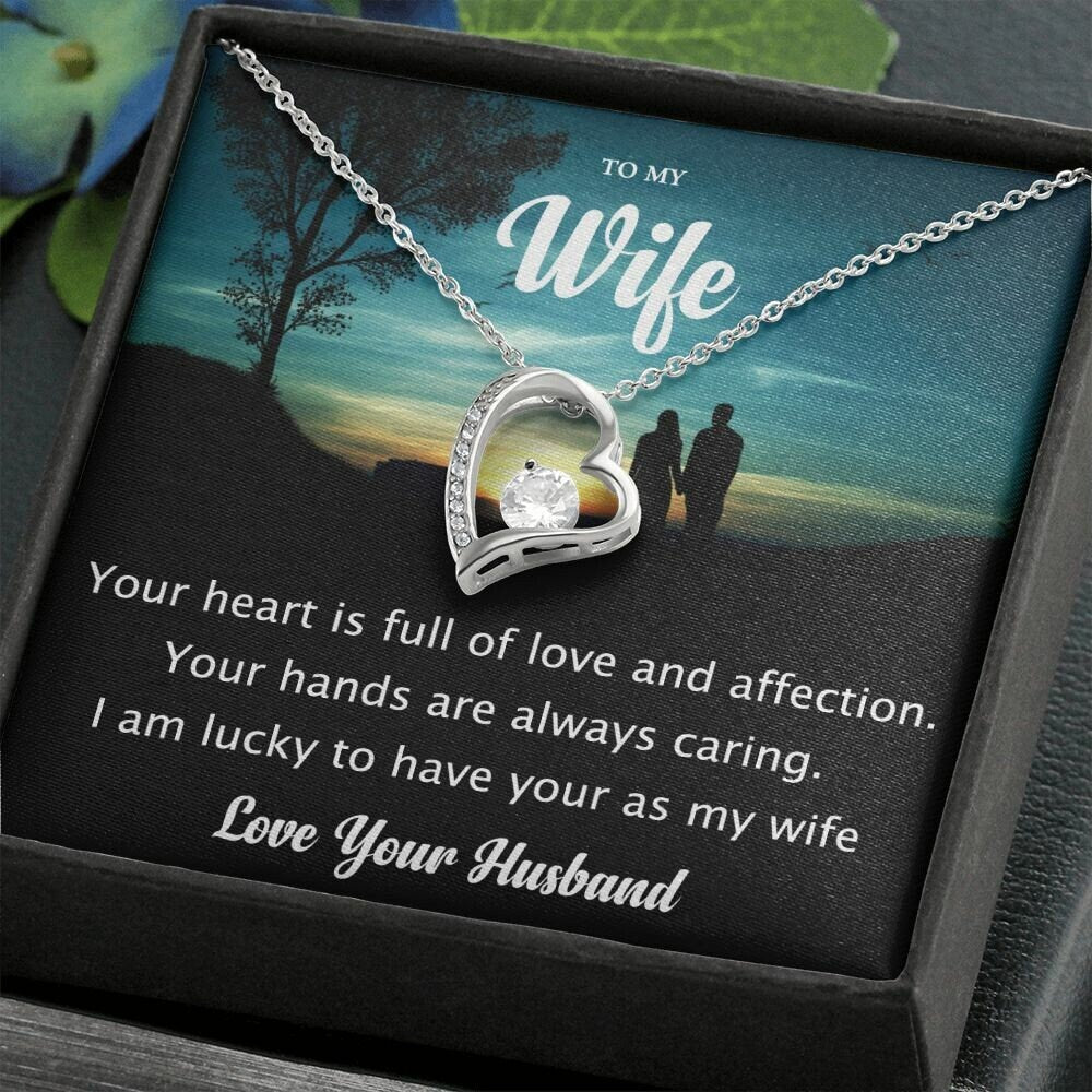 Heart To My Wife Necklace, Anniversary Gift For Wife Birthday Gift, Wife Gifts For Her, Wife Jewelry, Wife Sentimental Gift, Wife Poem Card