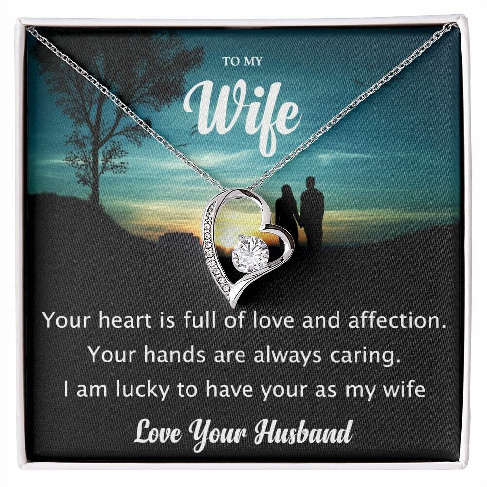 Heart To My Wife Necklace, Anniversary Gift For Wife Birthday Gift, Wife Gifts For Her, Wife Jewelry, Wife Sentimental Gift, Wife Poem Card