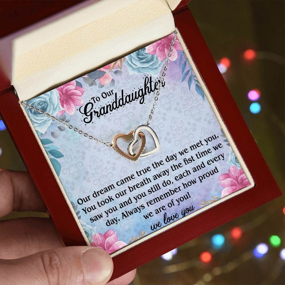 To our Lovely Granddaughter Necklace, Granddaughter Gift from Grandma, Gift from Grandpa, Granddaughter Christmas Gifts, Birthday,Graduation