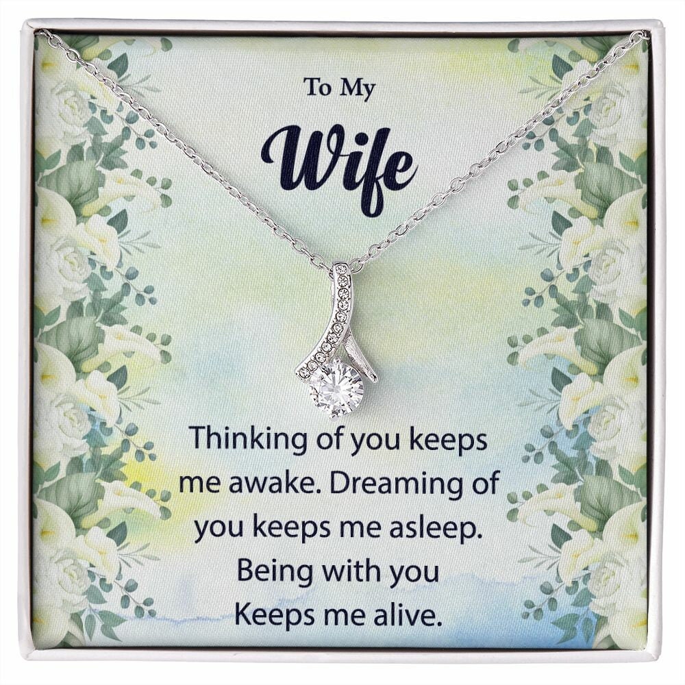 To My Wife Necklace, Romantic Wife Jewelry, Necklace for Wife, Anniversary Gift, Wife Birthday Gift, Mothers Day Gift for Wife from Husband