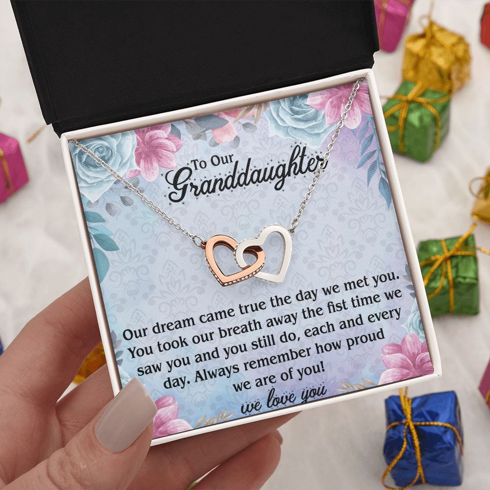 To our Lovely Granddaughter Necklace, Granddaughter Gift from Grandma, Gift from Grandpa, Granddaughter Christmas Gifts, Birthday,Graduation