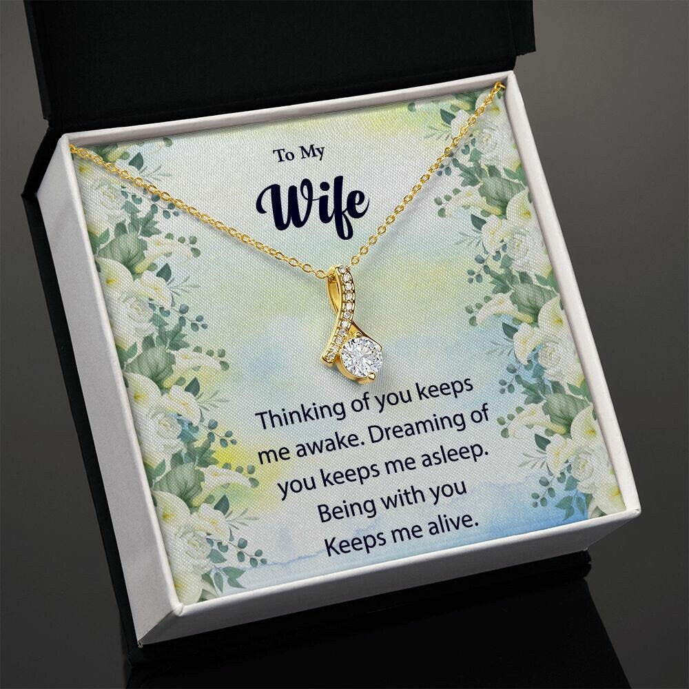 To My Wife Necklace, Romantic Wife Jewelry, Necklace for Wife, Anniversary Gift, Wife Birthday Gift, Mothers Day Gift for Wife from Husband