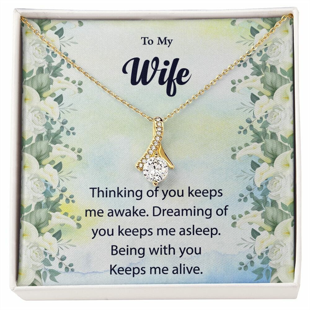 To My Wife Necklace, Romantic Wife Jewelry, Necklace for Wife, Anniversary Gift, Wife Birthday Gift, Mothers Day Gift for Wife from Husband